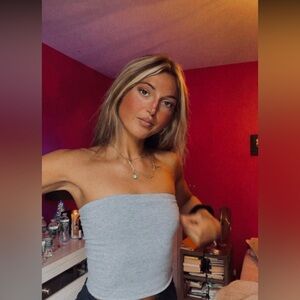 Cutest Simple Light Gray Cropped Tube Top